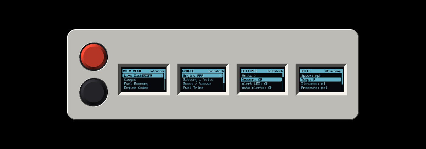Four screens showing menu navigation